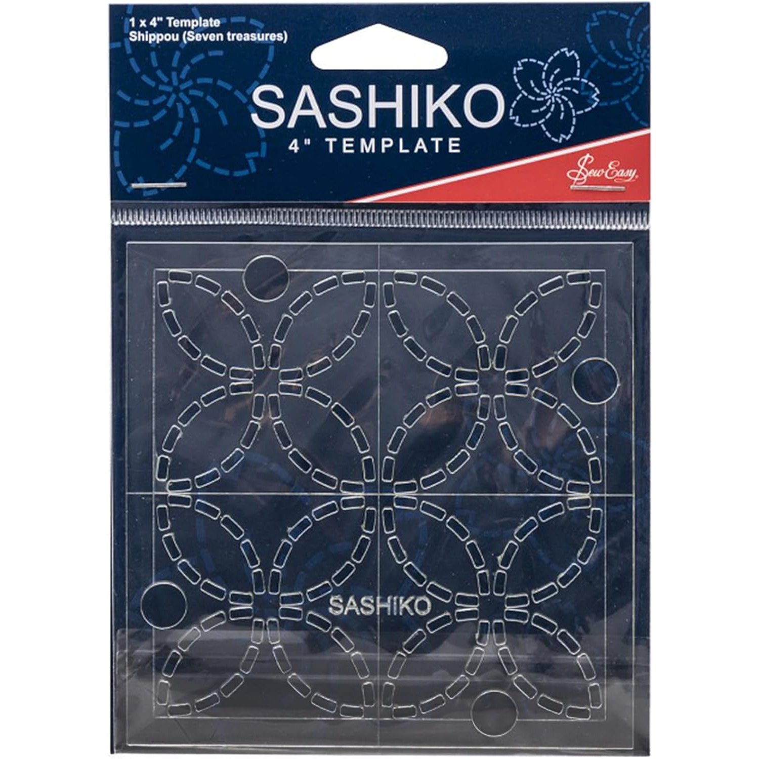 4" Sashiko Template for Quilting & Patchwork with Instructions Included