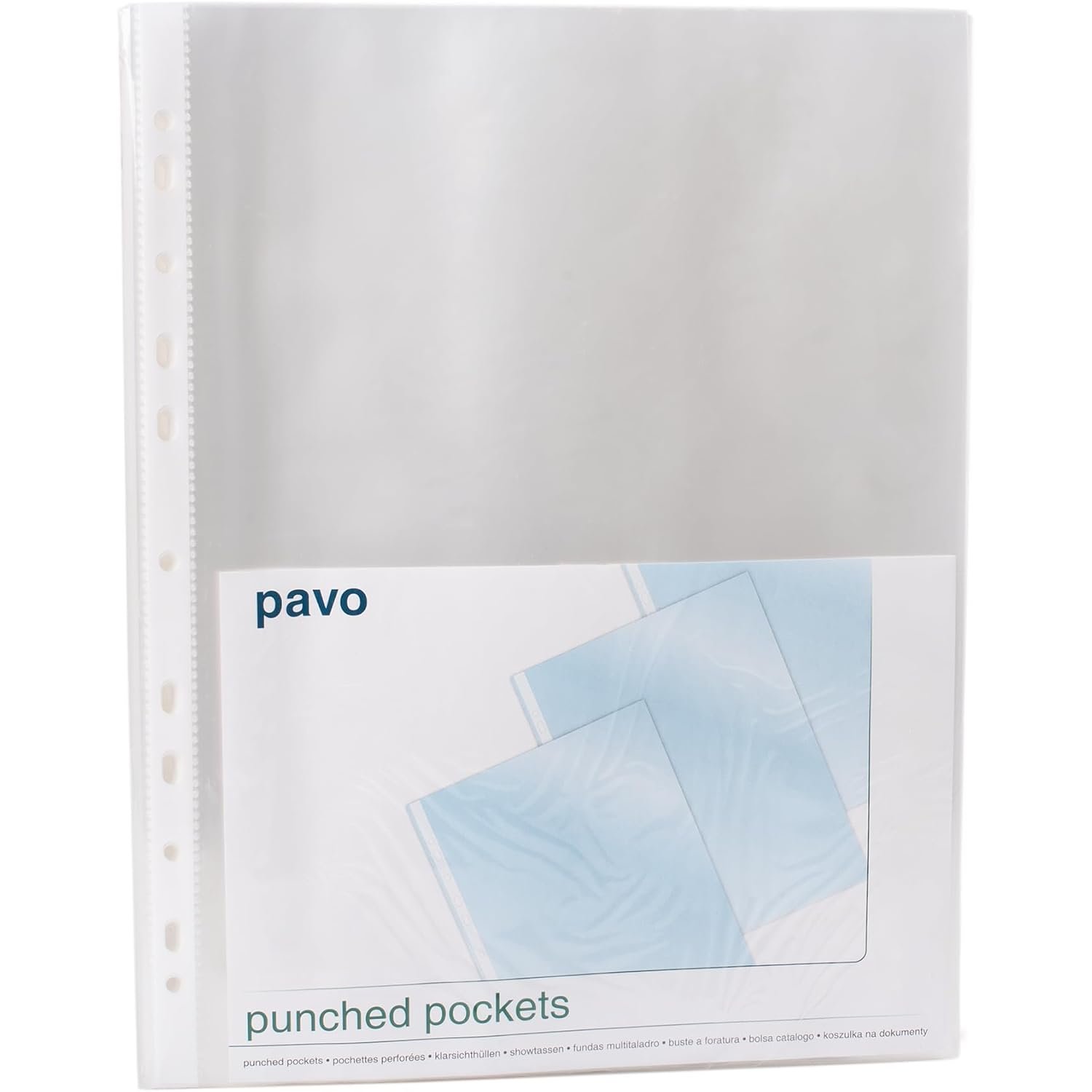 Durable A4 Punched Pocket Sleeves 80 Micron Crystal Clear for Document Storage
