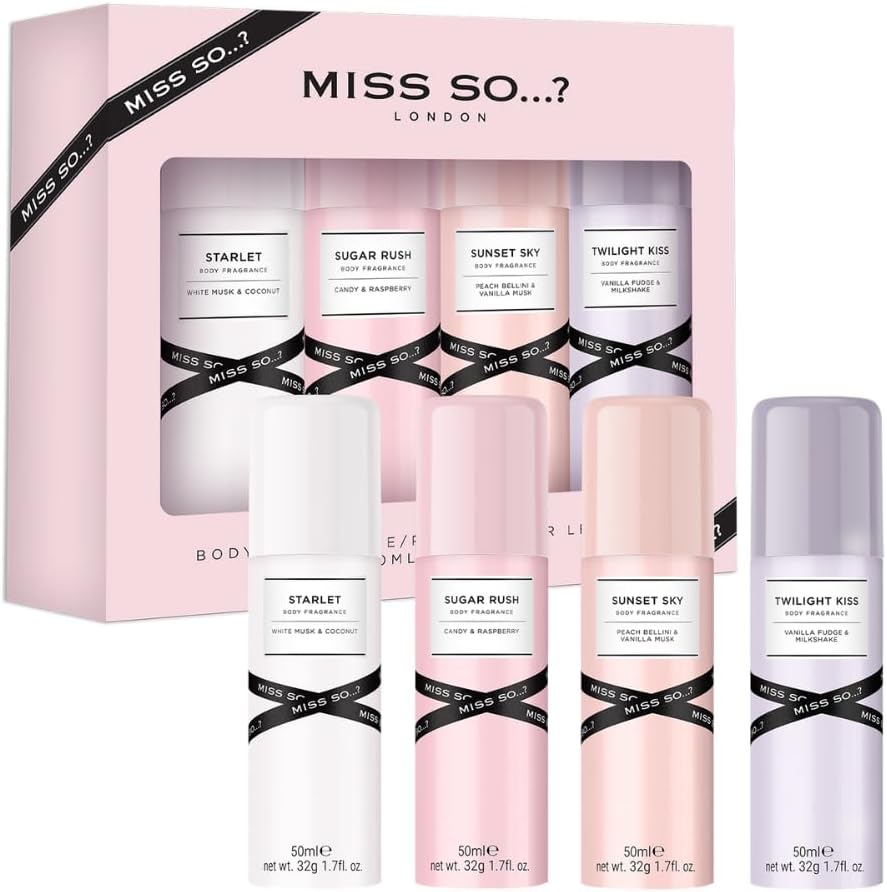 Miss So...? Mini Galore Womens Body Fragrance Gift Set 4x50ml Elegant Touch